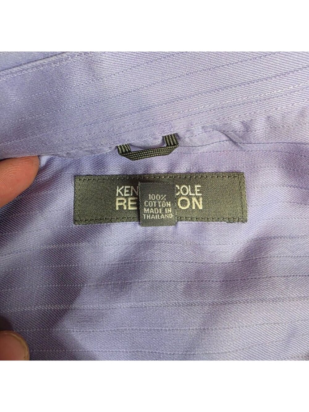 Kenneth Cole Reaction Mens Lavender Striped Wrinkle-Free Dress Shirt XL 17 34-35 - Picture 3 of 11